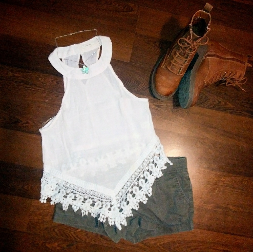 Semi-sheer halter top